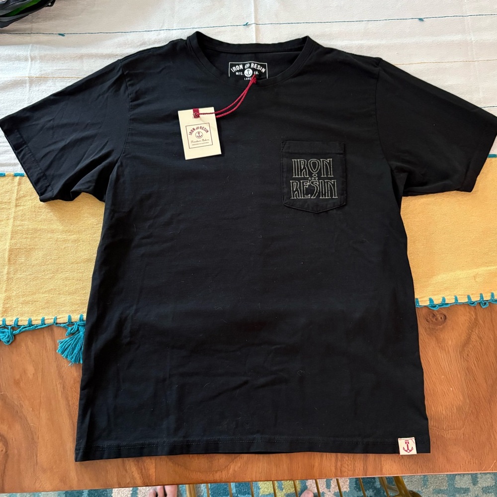 Iron & Resin Black Short Sleeve Tee Classic Crew Neck